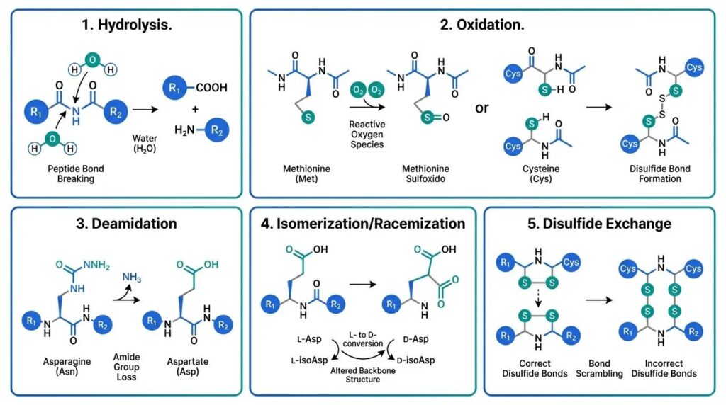 causes of peptide degradation